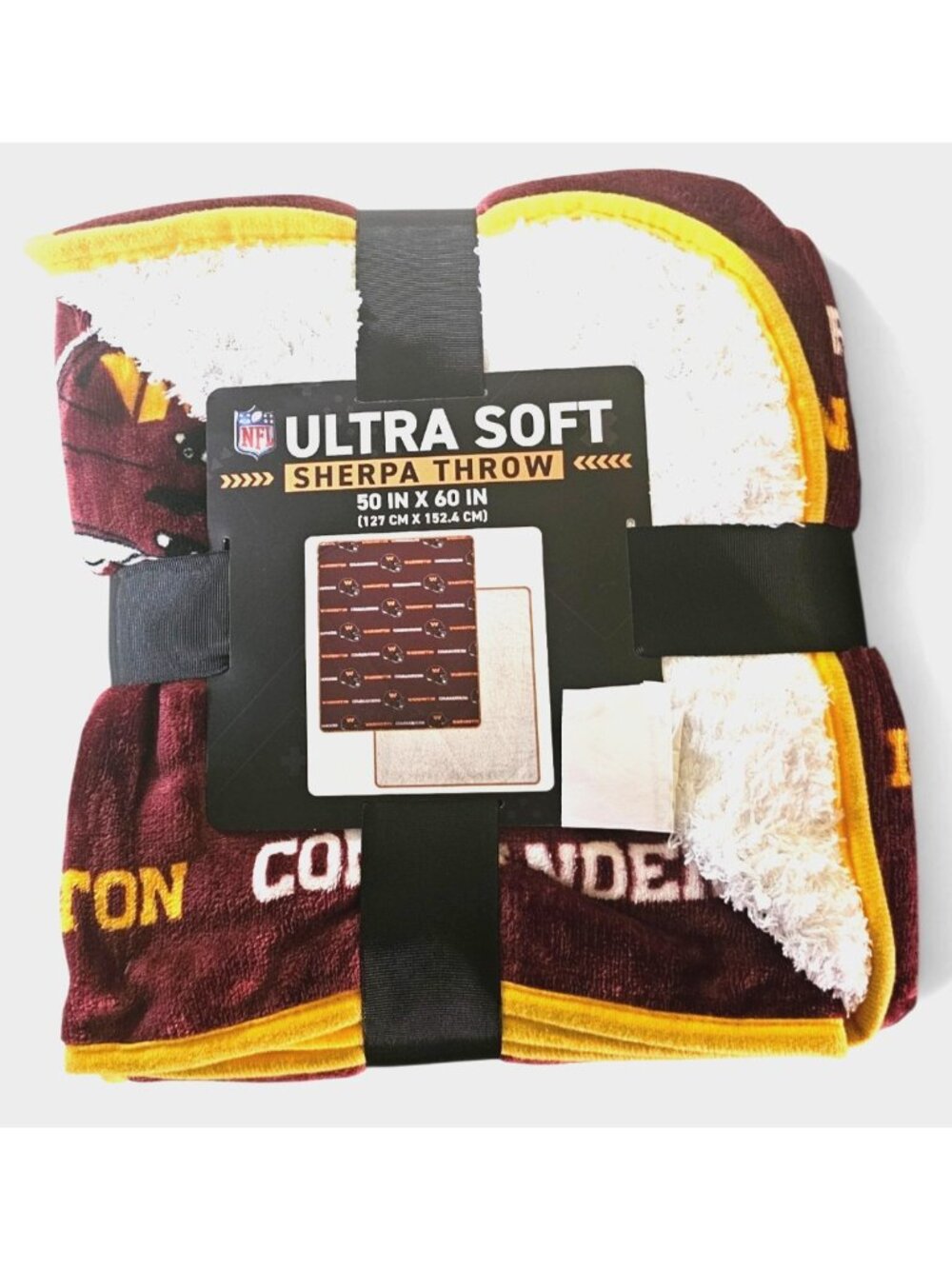 Washington Commanders Sherpa Throw Blanket Ultra Supersoft 60"x50" 100% Poly New